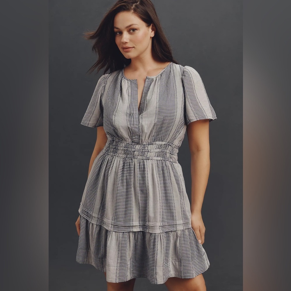 NWT! Anthropologie The Somerset Gingham Mini Dress - Size Medium 🏆 - Picture 5 of 8